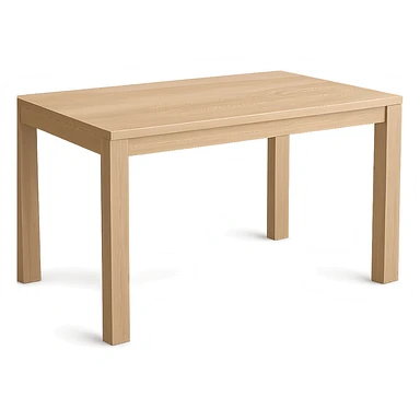 rectangle wooden table, modern style, light wood, no background sticker