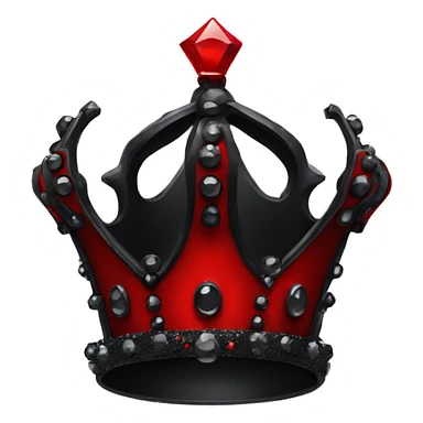red and black gothic glittery crown sticker