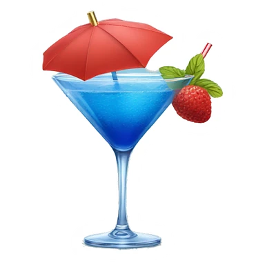 Blue Cocktail drink with a red mini-parasol sticker
