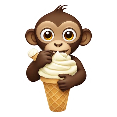 Monkey eating ice cream  sticker