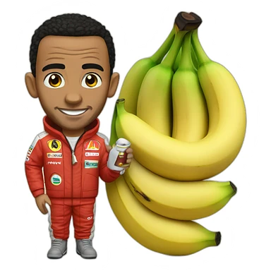 Lewis Hamilton avec des banane sticker