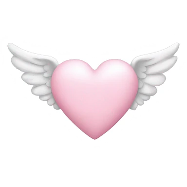 Light pink heart with angel wings sticker