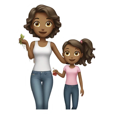 A girl shopping with her mom sticker