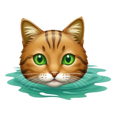 Cat swimming sticker
