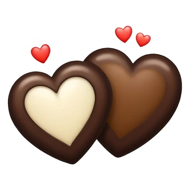 Two heart dark brown and creamy color sticker