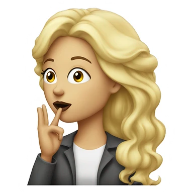 A blonde woman blowing a kiss sticker