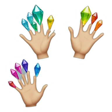 colorful diamond hands sticker