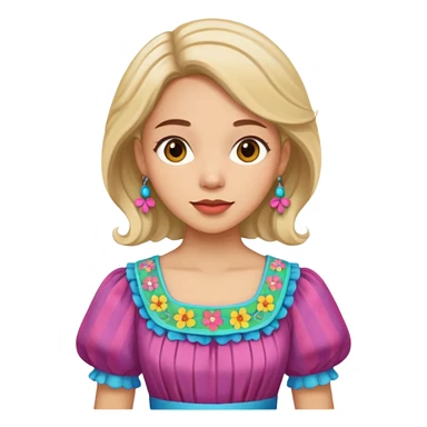 cottagecore colorful dress sticker