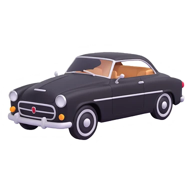 black car, 3D style, minimal and iconic sticker