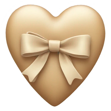 beige heart with bow  sticker