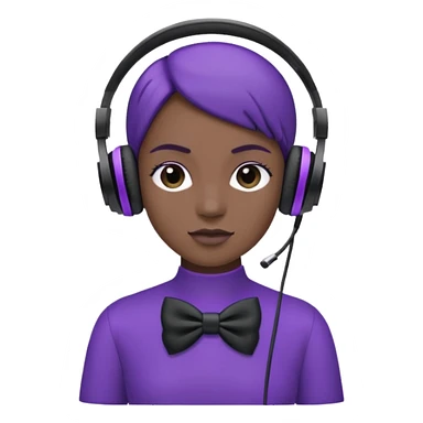 headphones with bow on the right side black and purple headphones looking like this 🎧 sticker