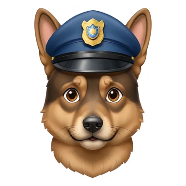 Police dog with police hat sticker