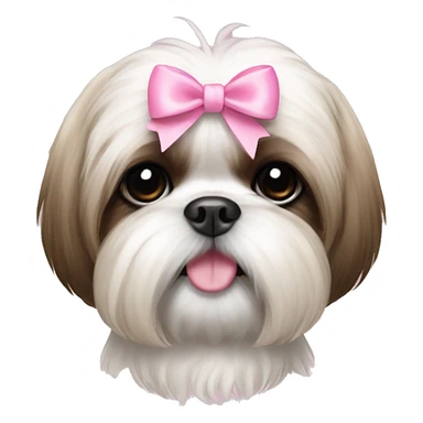 Blank Shih Tzu pink bow sticker