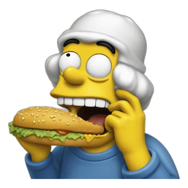 Homer Simspon eating Marge Simpson sticker