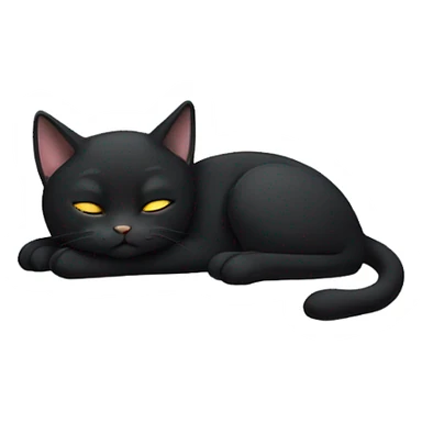 black cat curled up sleeping sticker