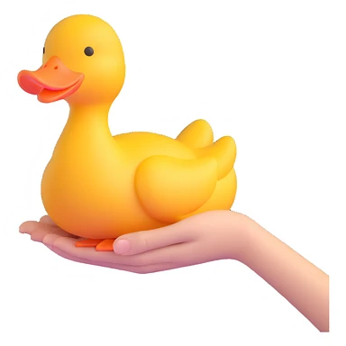 holding duck sticker