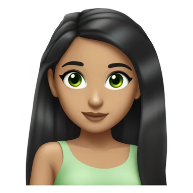 ariana grande with black hair and green eyes sticker