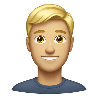 Blonde dude with short hair smiling sticker