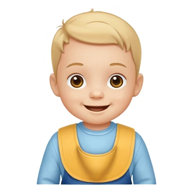 baby with bib sticker