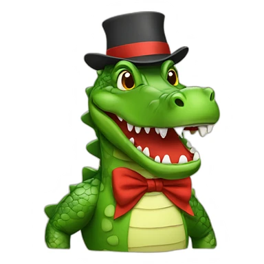Aligator with hat red sticker