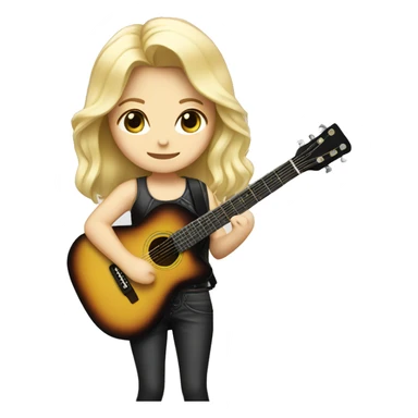 Chibi blonde girl with a guitar sticker