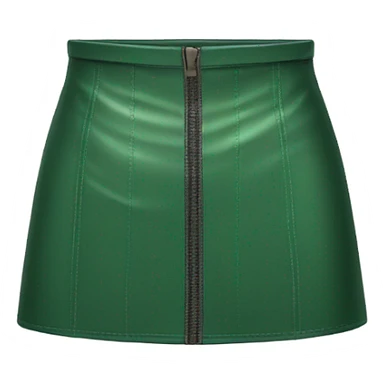 Green leather mini skirt isolated sticker