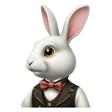 rabbit wearing a waistcoat and monocle alice in wonderland like sticker