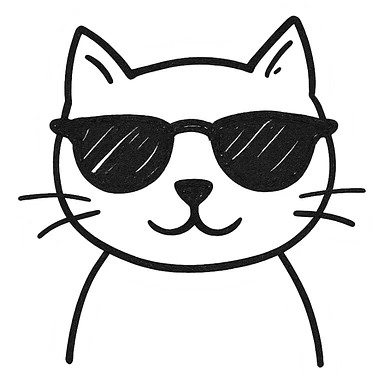 cat wearing sunglasses sticker