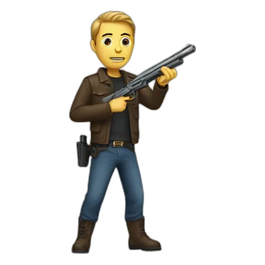 A man with a gun sticker
