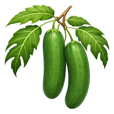 cucumber hangs on a palm branch sticker