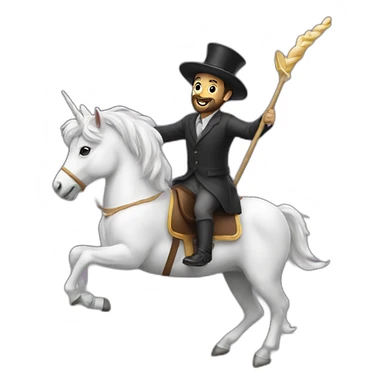 jew riding unicorn stick sticker