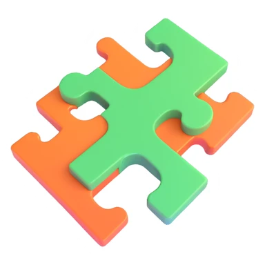3D style single puzzle piece icon sticker