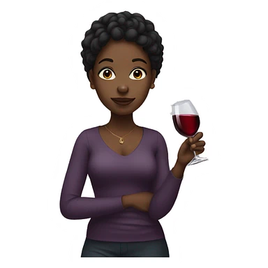 Black girl holding a glass of wine  sticker