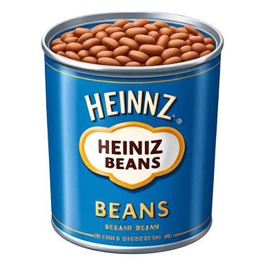 Heinz beans in blue can sticker