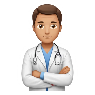 남자 의사가 팔로 엑스자 표시 sticker