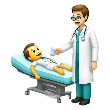 medico atendiendo a paciente sticker