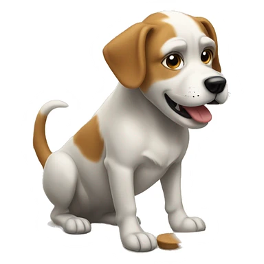 Dog snffing toes sticker