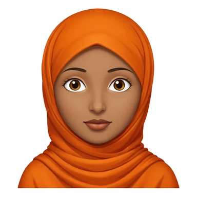 brown skinned woman with orange hijab sticker