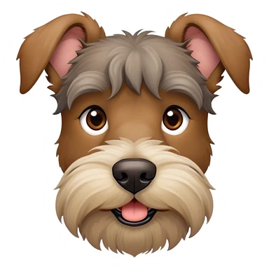 Scruffy brown dog with schnauzer nose and floppy ears sticker