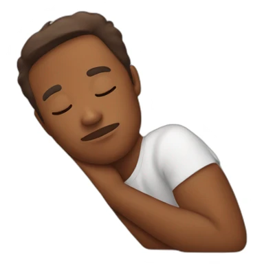 Sleepy emoji brown skin sticker
