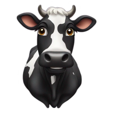 Cute black cow sticker