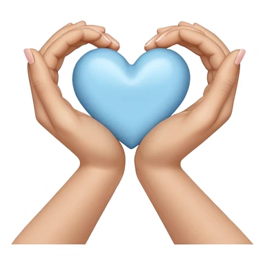 Hand heart with a baby blue heart inside  sticker