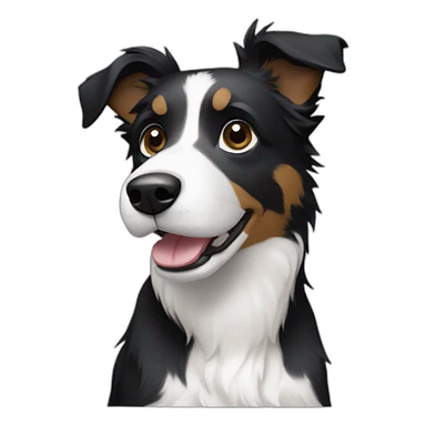 dog, short-hair, black, white-chest, white-stripe-down-face, border-collie-mcnab-terrier sticker
