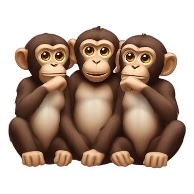 three wise monkeys sticker