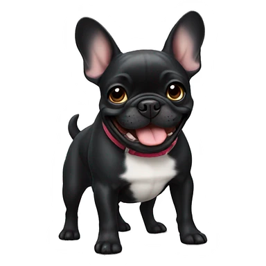 Black French bulldog happy  sticker