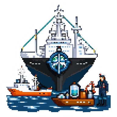 Vladivostok oceanography sailor with research vessel and marine scientific equipment sticker