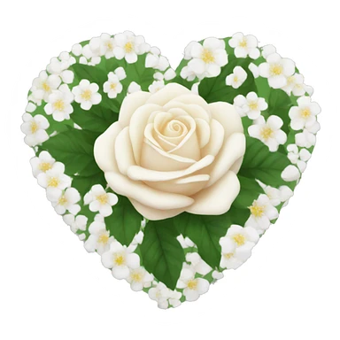 Rosa Heart with white flowers in it sticker