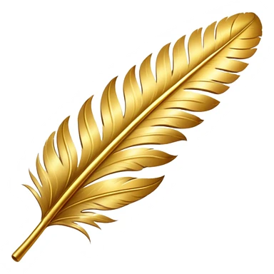Create a golden feather sticker