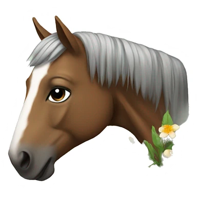 Horse with a flower  sticker