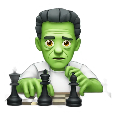 Frankenstein playing chess sticker